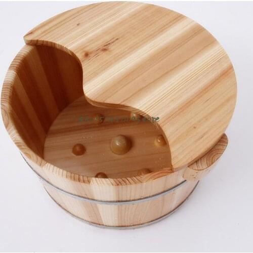 Chinese Fir Foot Bath Bucket Foot Soaking Bucket Foot Washing Bucket Foot Therapy Bucket Foot Basin With Massage Granule And Cov