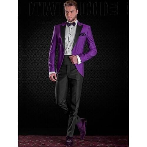Handsome One Button Groomsmen Peak Lapel Groom Tuxedos Wedding Dress Men Suits Blazer Prom Dinner (Jacket+Pants+Tie) K383