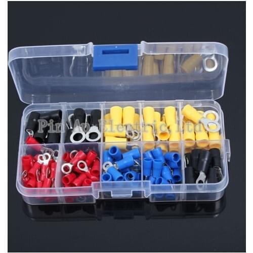 O Type Round Insulated Cold Pressed Terminal RV Wiring Terminal 130pcs in Total