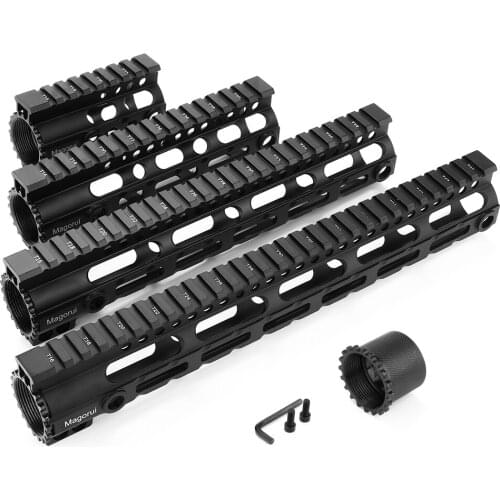 Magorui Tactical AR-15 M4 M-LOK 4'7'10'12'15 inch MLOK Slim Free Float Handguard Picatinny Rail Mount Bracket Forend Barrel Nut