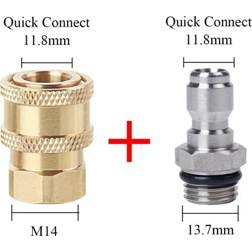 High Pressure Washer Copper Connector Car Washing Adapter 1/4" Female Quick Connection Adapter M14*1.5 Connector