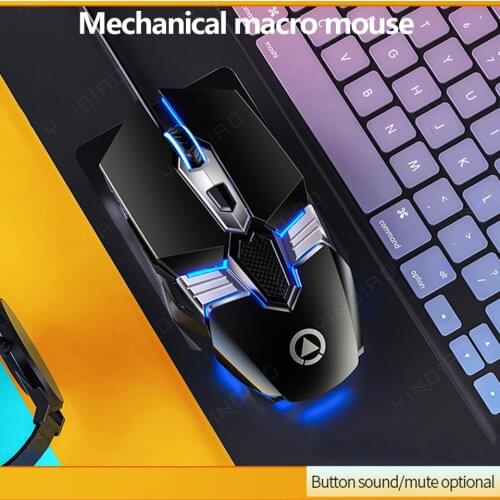 3200 DPI USB Glowing Wired Mouse Gamer Six Button Luminous Mechanical Gaming Mouse for Computer Laptop Accessories Mause Gamer