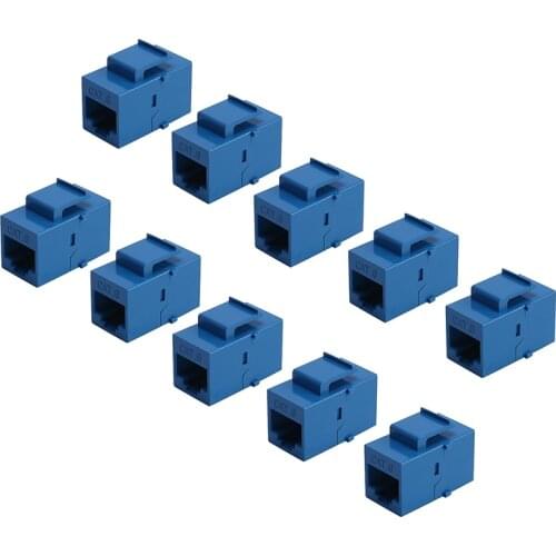 New 10Pcs RJ45 Connector Keystone Jack Cat6 Extension Coupler Ethernet Network LAN Cat 6 Coupler Jacks Extend Adapter