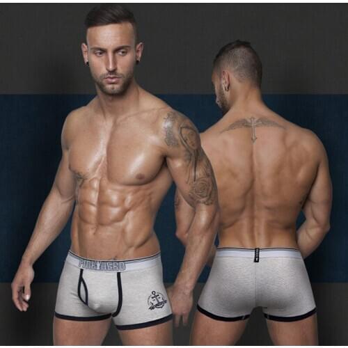 2015 New action pinstripe mens boxer short soft stretched cotton trunk high quality mens underwear intimate mens undergarment