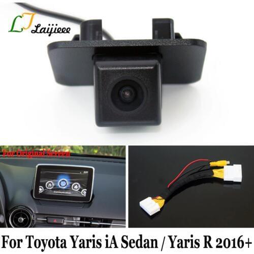 Parking Camera For Toyota Yaris iA R Sedan 2016 ~ 2020 / With 28pin Adapter Cable For Original factory monitor Rear View Camera