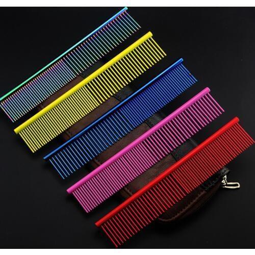 Professional pet tangle STEEL comb dog grooming hair scissors barber comb Dog cat DeShedding Trimming Tool brush Pengpet combs