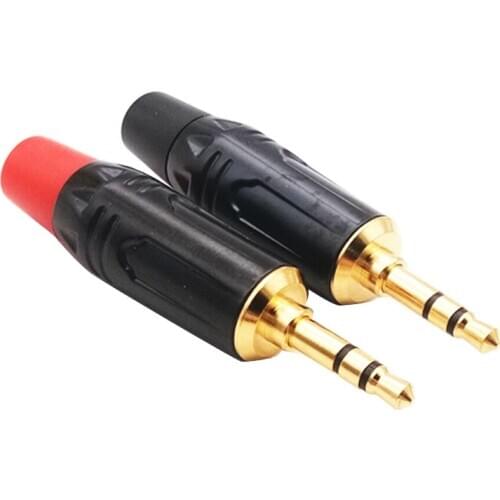 2Pole 3.5mm Male Audio Adapter Gold Plated Headphone Audio 3.5mm Stereo Plug Wire Diameter 5mm Adapter 2pcs