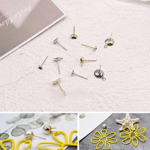 DIY color-preserving bowl needle series basic earring material earrings earrings accessories