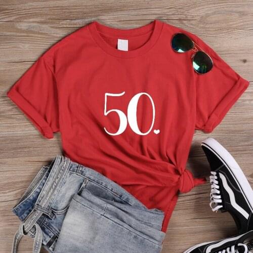 Fifty 50th Birthday Born In 1970 Lady Women Shirts Fashion Graphic 100%Cotton Short Sleeve Top Tees O Neck Casual Unisex Tshirts