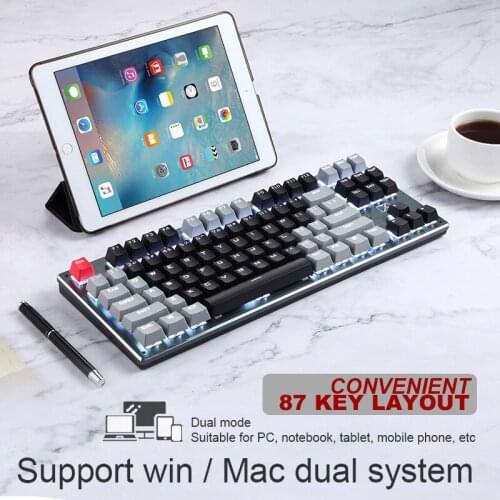 RF912D Multi-Function Type-C Support Charging / Wired Connection 2.4Hz Connection 87 keys 6 Colors Keyboard for Gaming PC Laptop