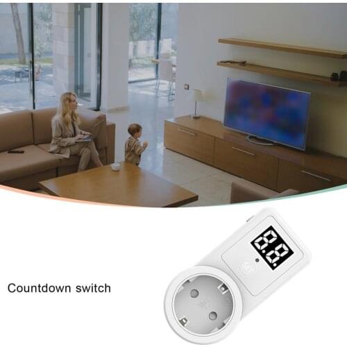 1pc EU Plug Countdown Timer Switch Smart Control Plug-In Socket Auto Shut Off Outlet Automaticl Turn Off Electronic Device