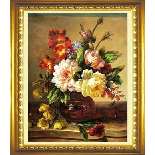 Needlework,Cross stitch,14CT Unprinted Bricolage for Embroidery kits Flower oil painting Cross-Stitching,DIY Handmade decor