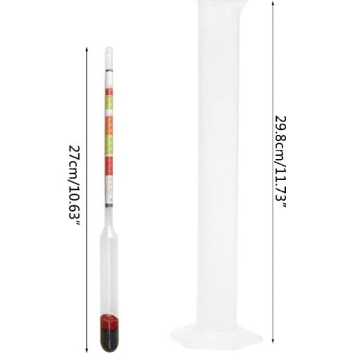 Beer alcohol meter 0.990-1.160 Portable 3 IN 1 Alcoholometer Hydrometer Glass Tester 250 mm Home Beer Wine Making Gadget My06 21