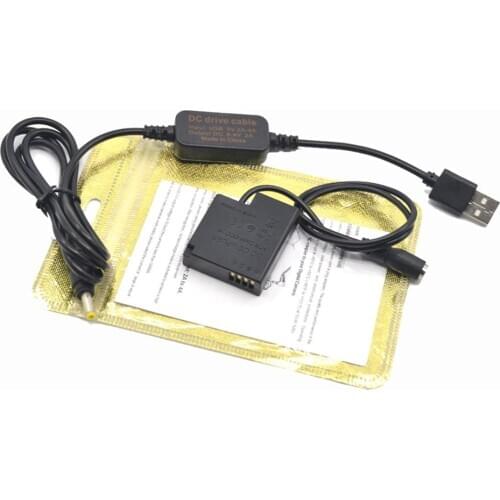 Power bank charger USB cable+DMW-DCC15 DC Coupler DMW-BLH7 BLH7PP dummy battery for Lumix LX10 LX15 DMC-GM1 GM5 DMC-GF7 DMC-GF8