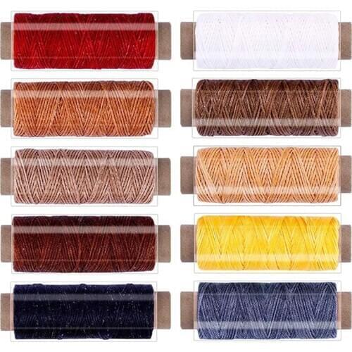 LMDZ 550Yards Leather Sewing Waxed Thread,150D 55Yards Per Spool Stitching Thread for Leather Craft DIY,Bookbinding,Shoe Repair
