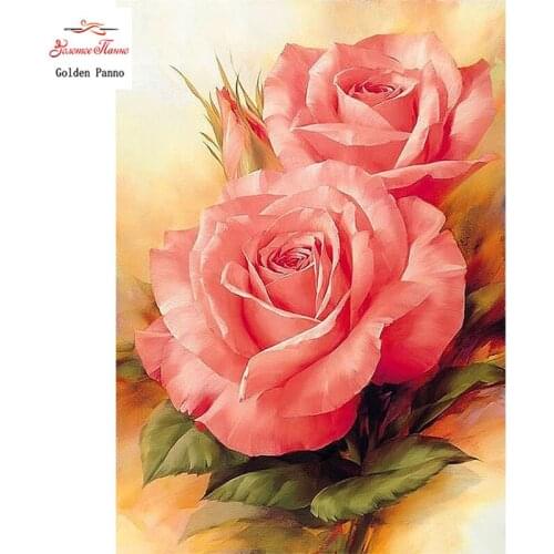 GOLDEN PANNO Diamond Painting Full Square 5D Diy Daimond Embroidery Diamant Mosaic Sale Displasy Broderie Diamant "Pink flower"