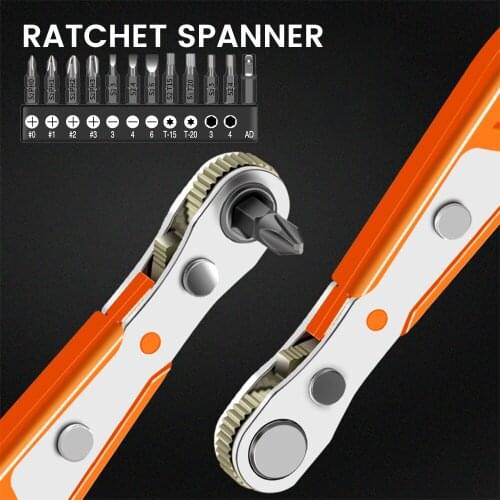 1 Pcs Mini Magnetic Ratchet Wrench Hexagon Torx Bidirectional Control for Single/Double Head Screwdriver Drill Bits Tools