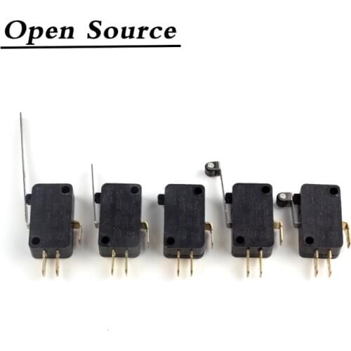 10Pcs KW7-0 KW7-1 KW7-2 KW7-3 KW7-9 Micro Switch 16A 250VAC SPDT Momentary Travel Limit Switch 1NO1NC Lever Roller