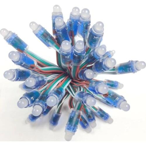 1000pcs 12mm WS2811 Full Color Pixel LED Module Light DC 5V input Waterproof RGB color Digital LED Pixel Light 15CM Wire