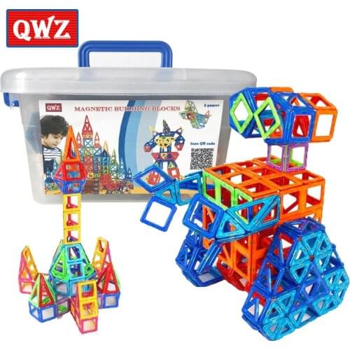 QWZ 110pcs Mini Magnetic Designer Construction Set Model & Building Plastic Magnetic Blocks Educational Toys For Kids Gift