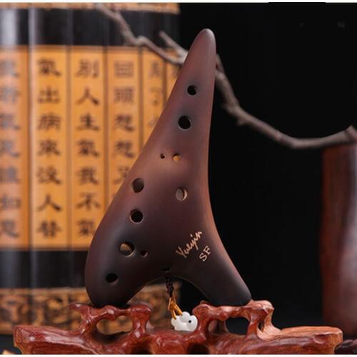 12 Holes Ocarina Smoldering Treble F key Ocarina Handmade Soprano Ceramic F tone Ocarinas Musical Instrument Zelda 12 Flauta