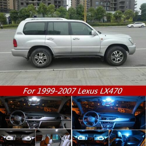 15Pcs White Ice Blue Canbus LED Lamp Bulb Car Interior Light Kit For Lexus LX470 1999-2007 Map Dome Trunk License Plate Lights
