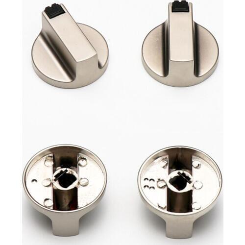 2 PCS Universal Metal Rotary Switch Control Knobs 6mm / 8mm Replacement Accessory for Household Kitchen Cooker Gas Stove Oven