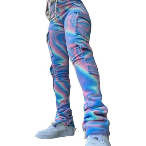 Velvet Cargo Pants Women Winter Thick Warm Casual Pants Streetwear Women Joggers Sweatpants Women Flare High Waist Sweat Pants