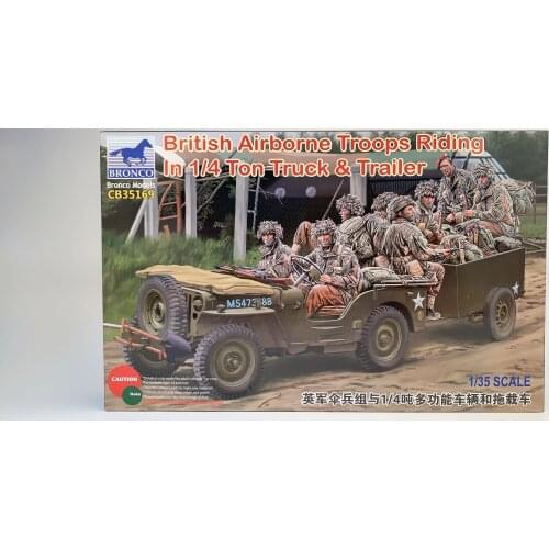 Bronco CB35169 1/35 British Airborne Troops Riding in 1/4 Ton Truck w Trailer