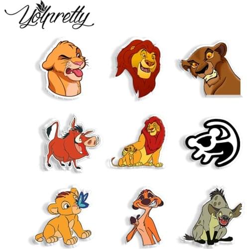 2021 Disney Lions King Cartoon Pattern Acrylic Brooch Jewelry Resin Epoxy Acrylic Badge