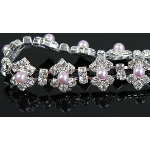 10Yards Rhinestone Chain Beaded Sew On Pearls Applique Trim Wedding Bridal Dress Embellishment