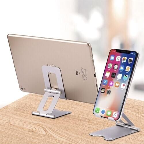 Phone Holder Stand for iPhone 11 Xiaomi mi 9 Metal Phone Holder Foldable Mobile Phone Stand Desk For Phone Tablet Holder