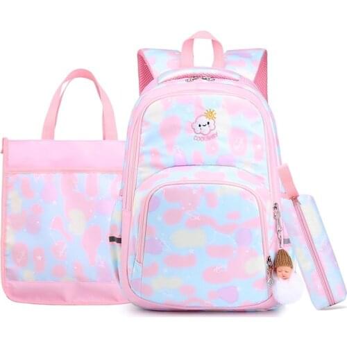3 Pcs Sets Childrens Backpack Schoolbag Cute Kids School Bags For Girls Student Rucksack Mochila Infantil 2021