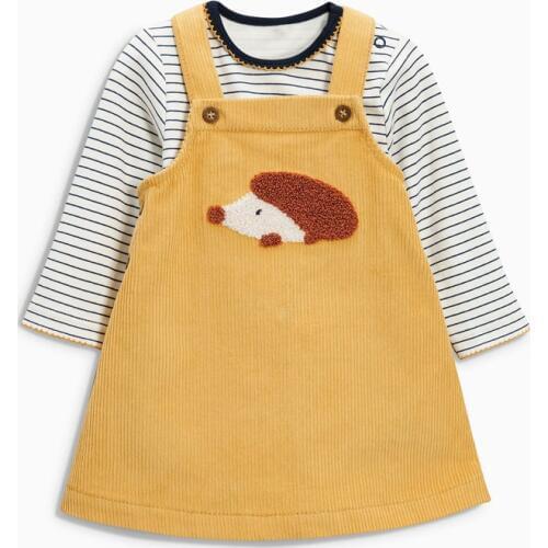 Spring Fall Toddler Girl Dresses Pattern Flannel Elegant Wide Dress For The Girls In Kindergarten Cute Infant Dress Vest 1-3 Yrs