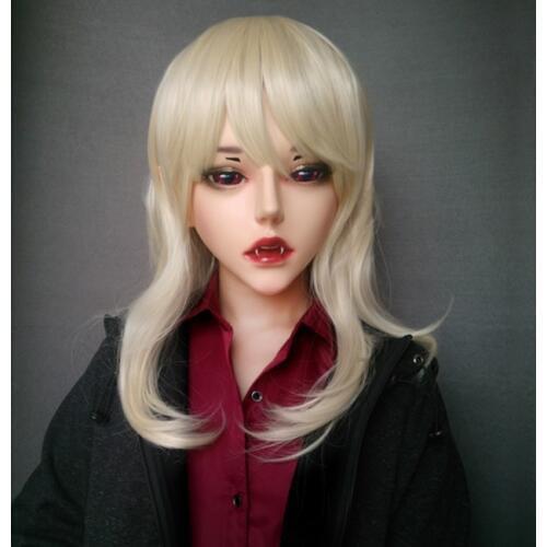 Evil-03) Gurglelove Resin Half Head Kigurumi BJD Mask Cosplay Japanese Anime Role Lolita Mask Crossdress Doll