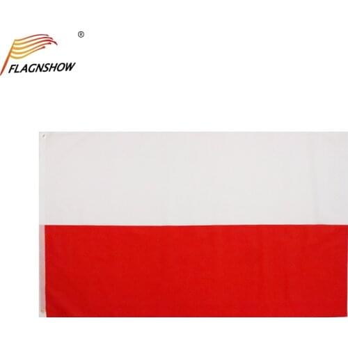 Flagnshow Poland Flag 3X5 FT Hanging Polish National Flags Polyester with Brass Grommets 3x5 Foot Flag for Decoration