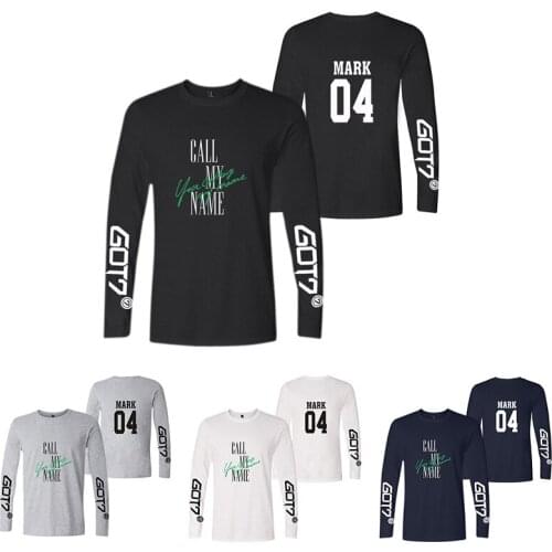 Got7 Kpop MARK 04 T-shirts Spring Autumn Men Women T Shirts Tee Shirt Hip Hop O-neck Long Sleeve Unisex T-shirt Sweatshirts Tops