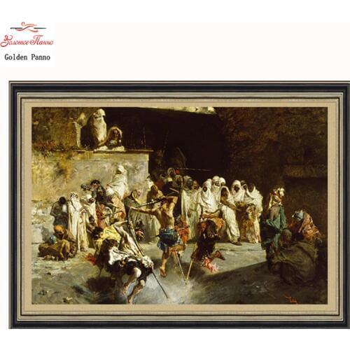 Golden Panno Needlework DIY DMC Cross stitch Sets For Embroidery kits Precise unprinted religion Patterns Counted Cross-stitch08