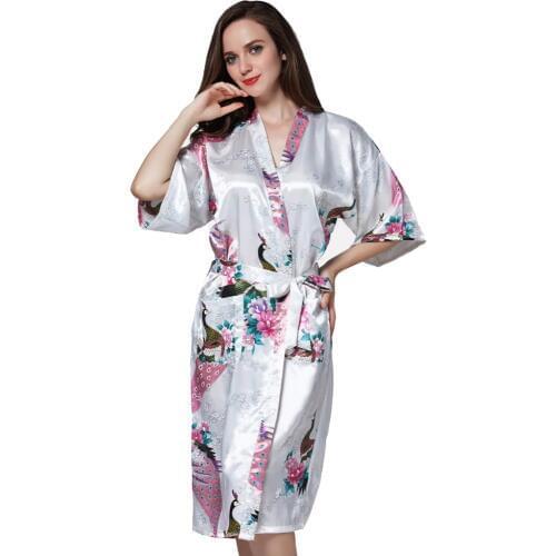Peacock Robe Bathrobe women Kimono robes Pajamas Silk gowns women bridesmaid robes womens home robes clothing clothes