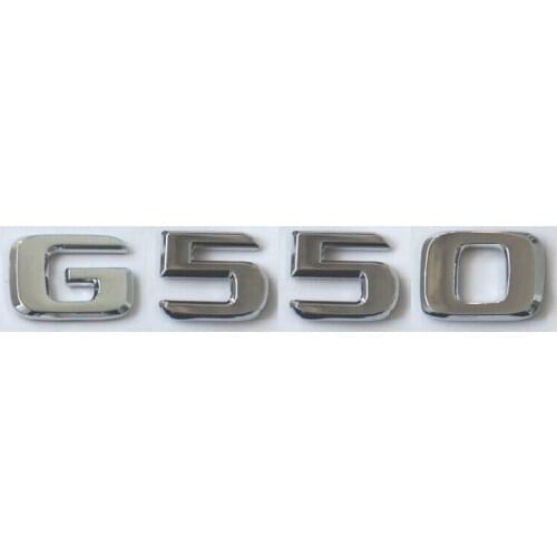 Chrome Flat Letters G 550 Trunk Rear Emblems Badges for Mercedes G550