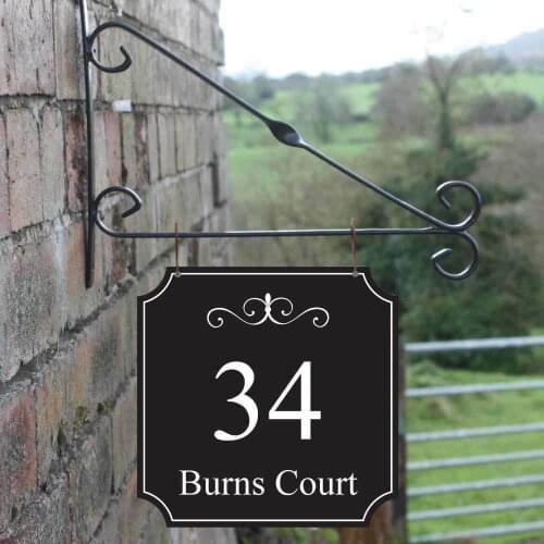 Personalised Hanging House sign, House Number Plaque, Robust House Name Sign
