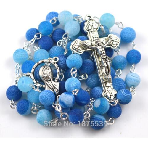 Catholic rosary, 8 mm natural stone rosary