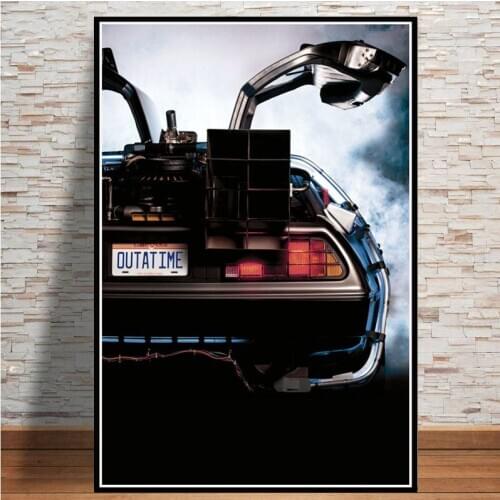 Back to the Future Movie Classic Cool Car Poster And Prints Wall Art Canvas Painting Vintage Pictures Home Decor quadro cuadros
