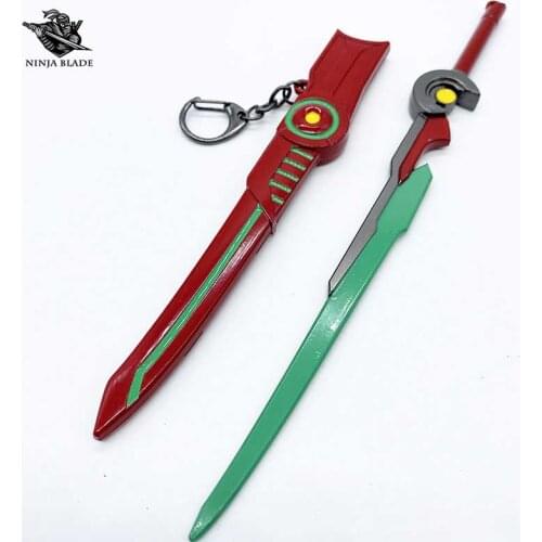 LOL Champion Yasuo Sword Odyssey Battle Boss True Damage Skin Blade Game Samurai Katana Mini Metal Collection