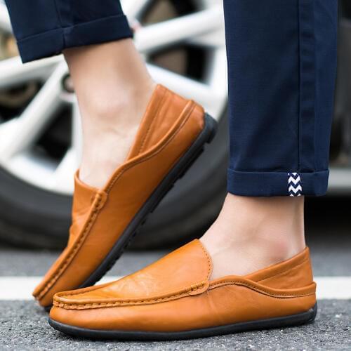 Moccasins Men Loafers Driving Shoes Soft Casual Shoes Men Flats Men Shoes Plus Size Leather Shoes for Male Slip On Oxford Shoes