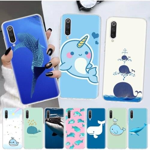 Ocean Whale Shark Swimming Animal Soft Cover Phone Case For Xiaomi Note 10 Mi 11 9 8 CC9 9T 10T A1 A2 A3 F1 F2 X3 NFC Pro Lite 5