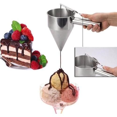 Stainless Steel Donut Cupcake Batter Dispenser Funnel Pancake Maker Helper Rack Spring-loaded Handle STTA889