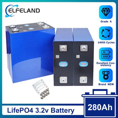 2021 brand new 3.2v280ah lifepo4 lithium iron phosphate lithium battery with connector, 12v/24v 280ah EU and US duty-free