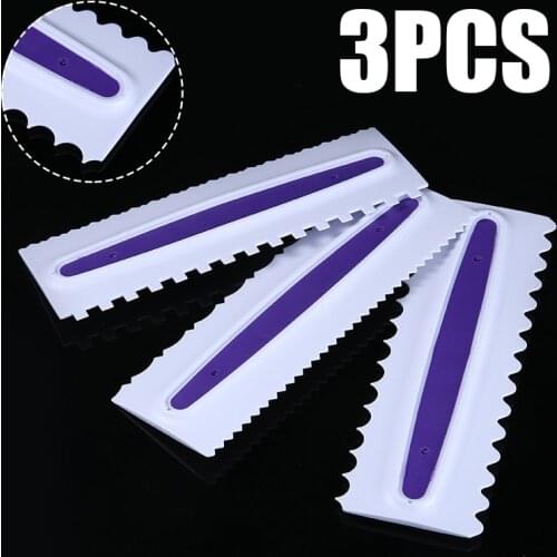 3pcs Irregular Teeth Cutters Cake Cream Spatulas Smoother Cake Decorating Fondant Cake Baking Spatulas Edge DIY Tools Molds