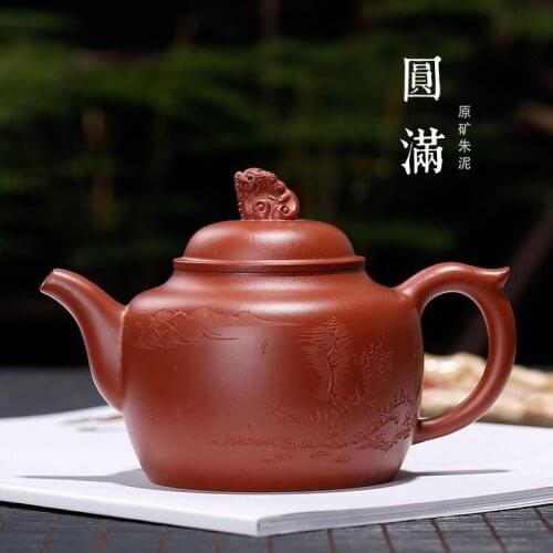 Authentic zhu mud perfect pot of manual sculpture king town learn the engineering works drop shipping the teapot